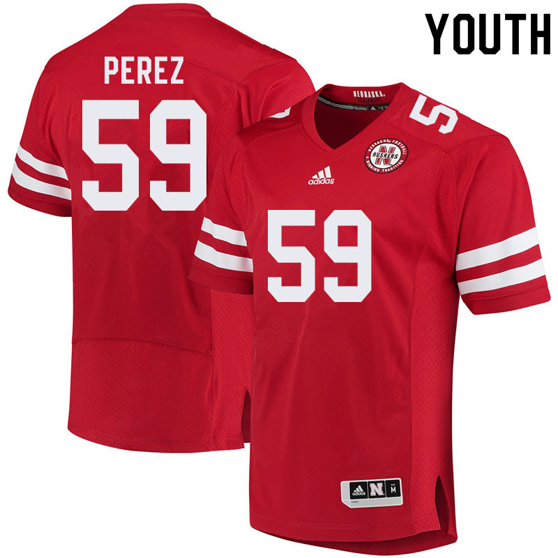 Youth #59 Brian Perez Nebraska Cornhuskers College Football Jerseys Sale-Red - Click Image to Close